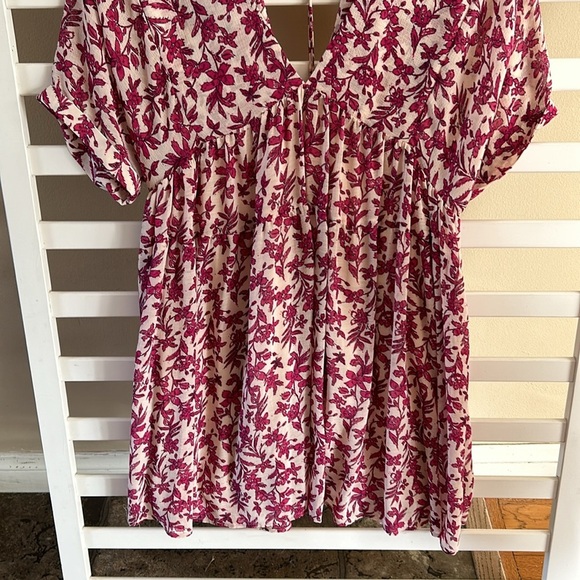 Free People FloralBaby Doll Mini Flowy Tunic Dress Size XSmall - Picture 4 of 13